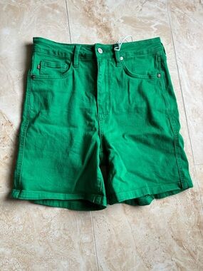 Judy Blue garment dyed Kelly green Jean shorts large new NWT